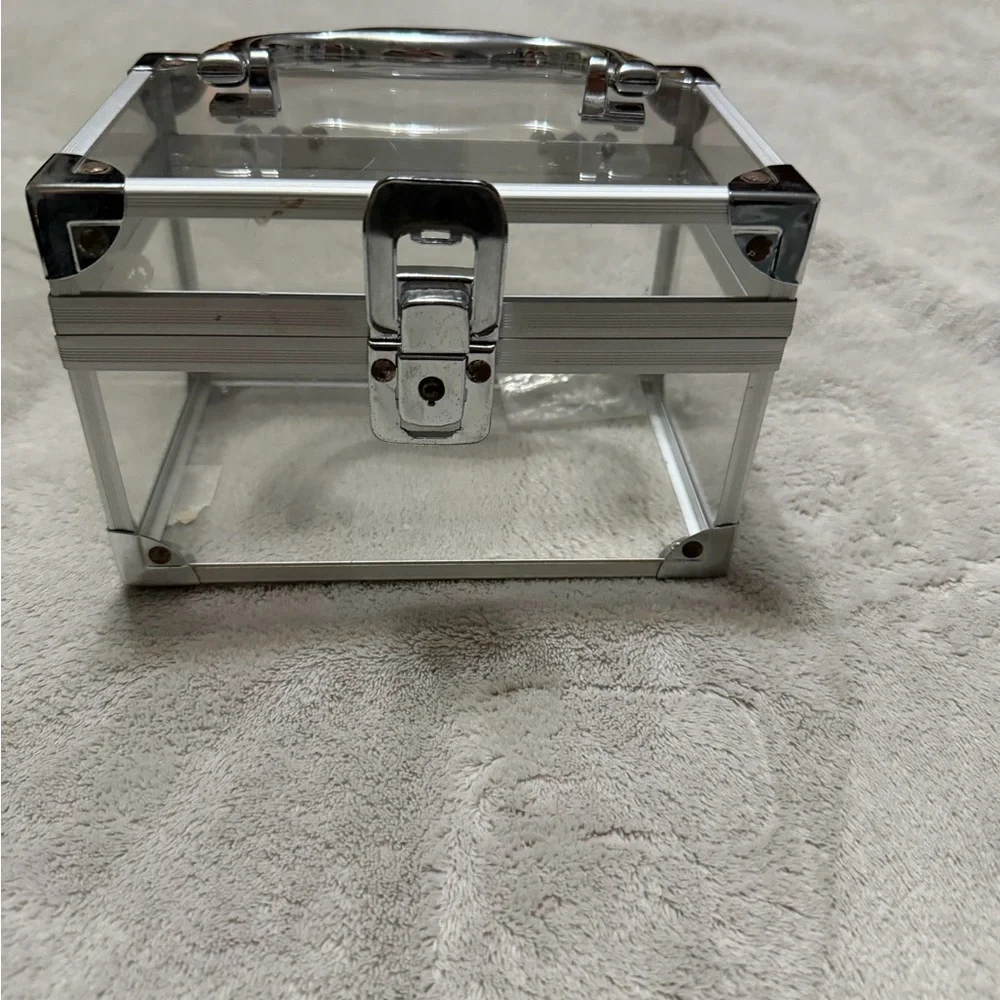 Clear Acrylic Storage Box with Silver Accents